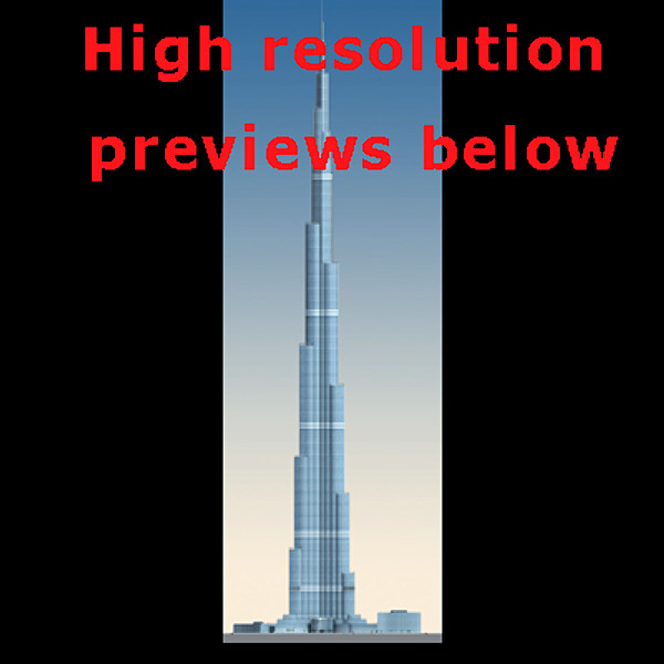 3d dubai tower skyscraper model - Burj Khalifa Dubai Tower by Gandoza